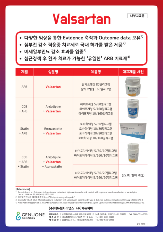 제뉴원 Valsartan 라인업.jpg